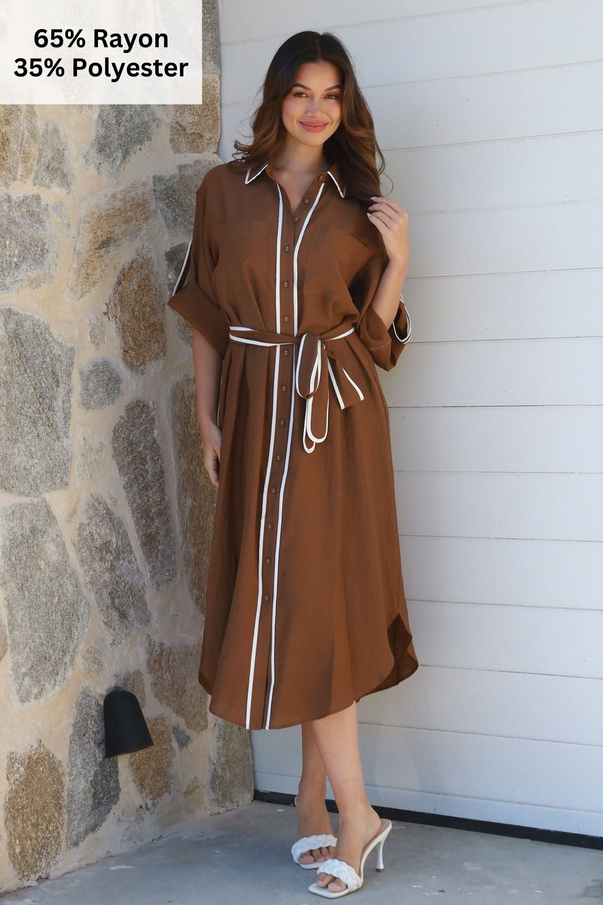 Alina Brown Midi Dress