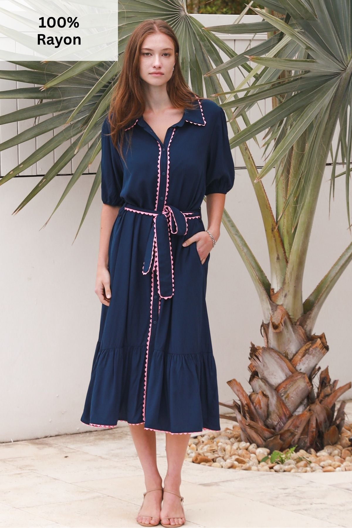 CP0160CH Rayon Midi Dress