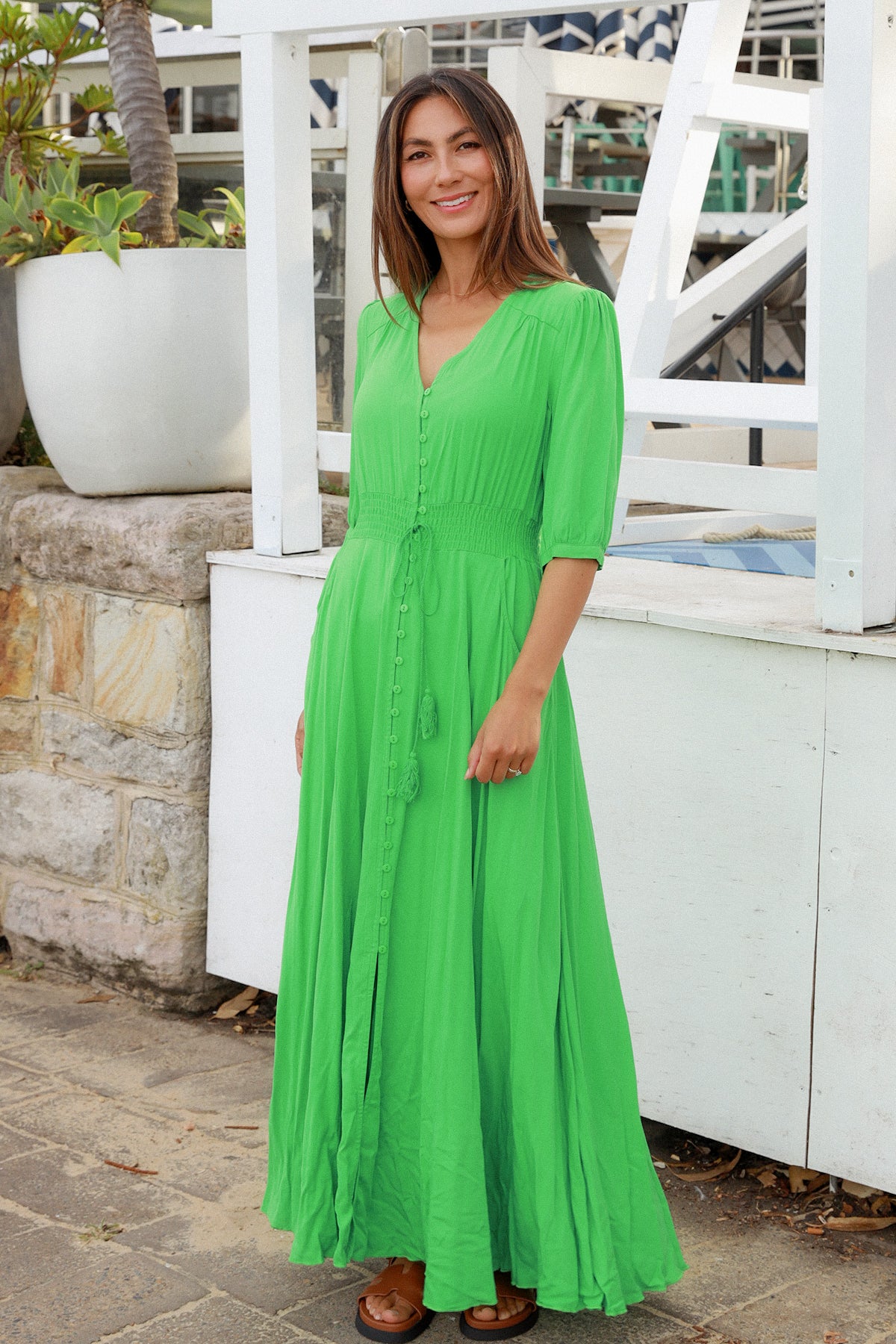 Maleah Lime Green Maxi Dress