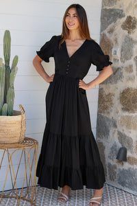 Oakleigh Black Maxi Dress