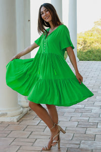 Lilith Green Mini Dress
