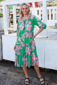 Betty Green Midi Dress