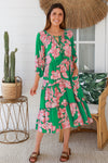 Betty Green Midi Dress