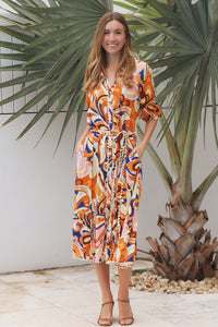 Martha Brown Midi Dress