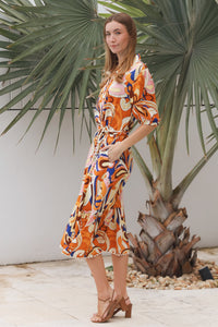 Martha Brown Midi Dress