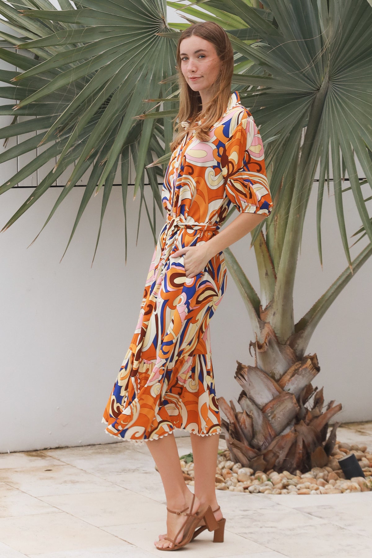 Martha Brown Midi Dress