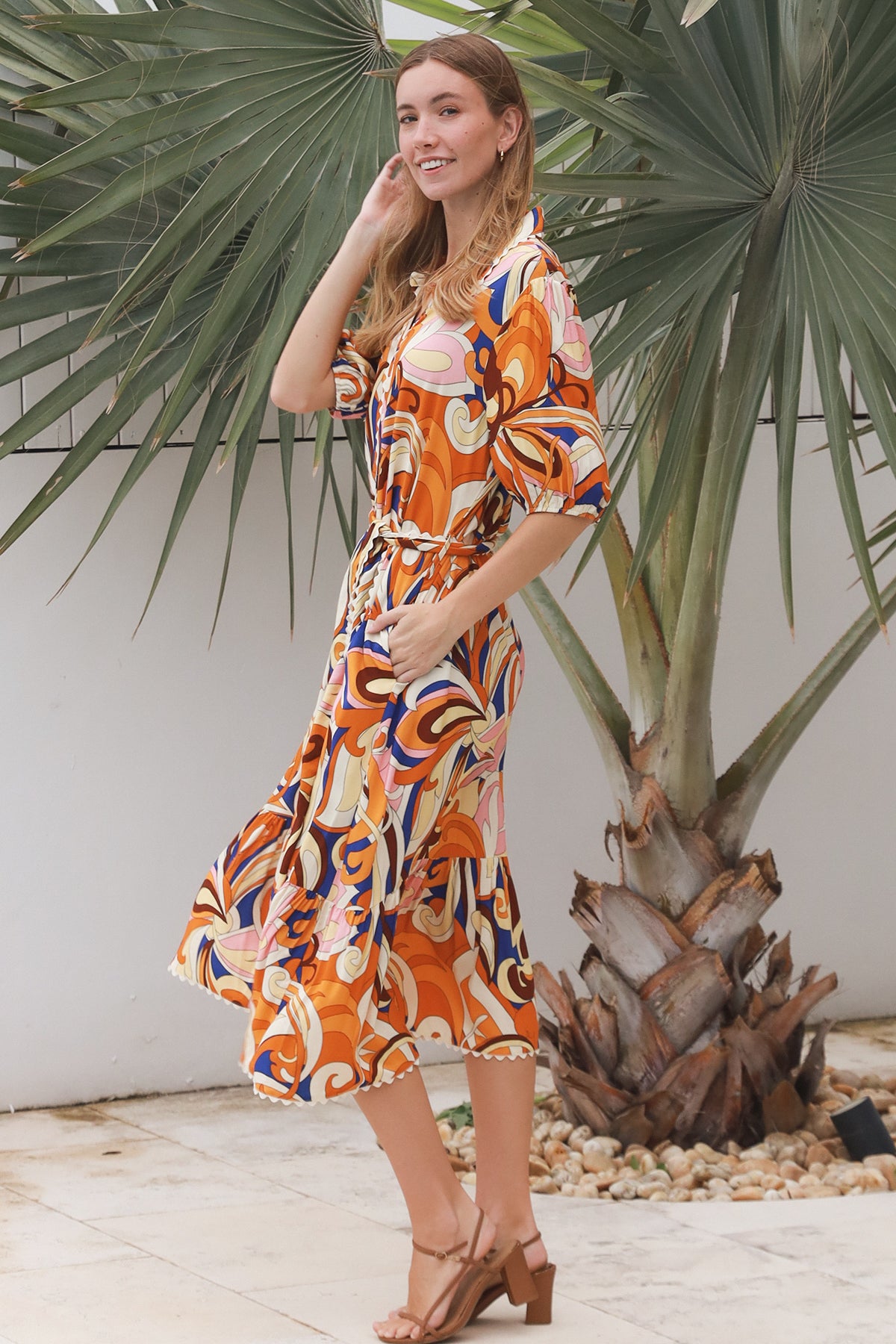 Martha Brown Midi Dress
