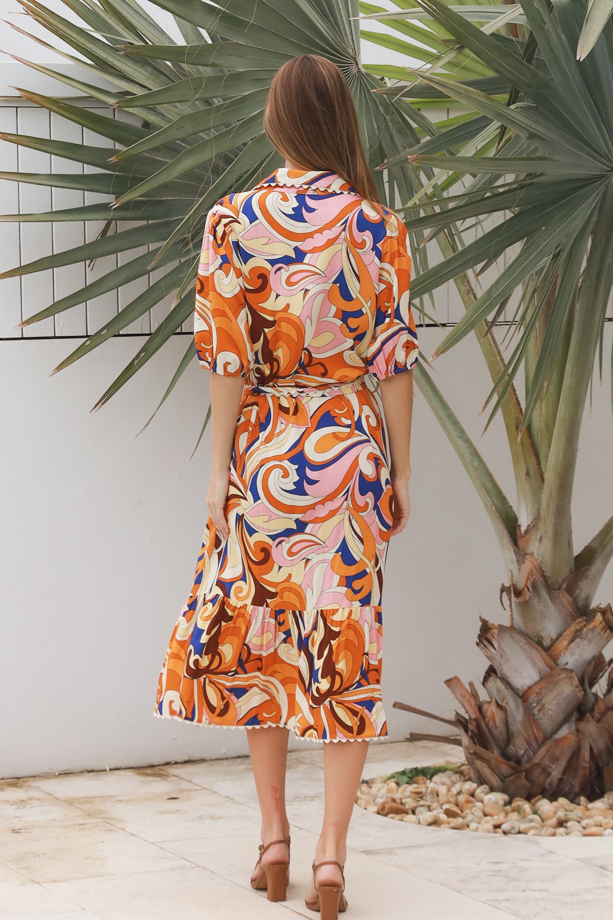 Martha Brown Midi Dress