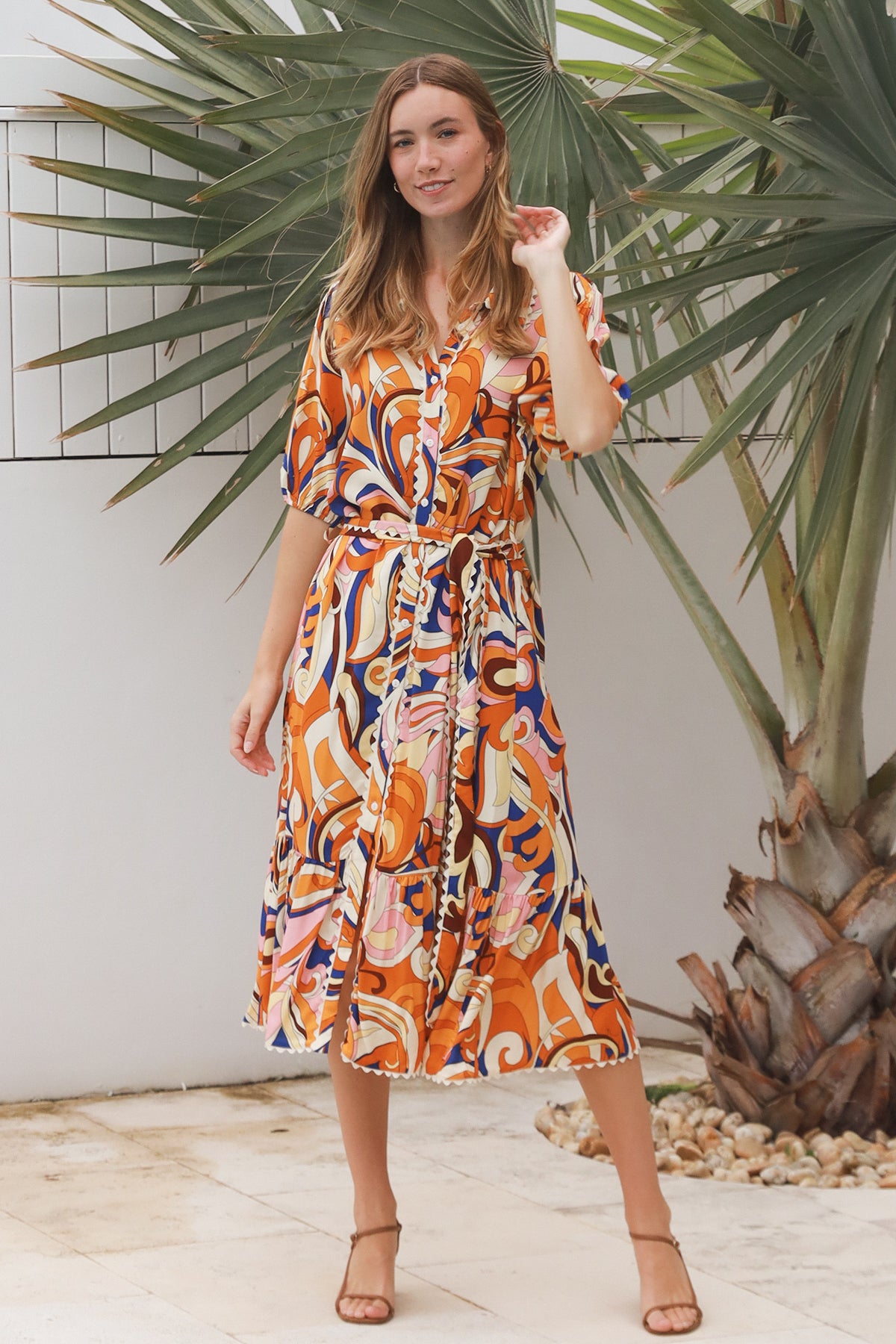 Martha Brown Midi Dress