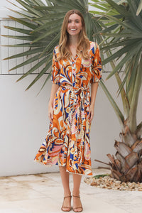 Martha Brown Midi Dress
