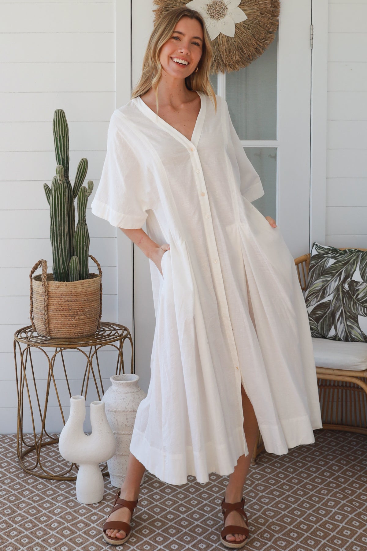 JL0022 Linen Blend Dress
