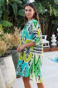 Marco Shirt Dress Parker Ikat Lime