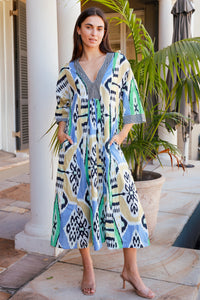 Pluto Dress Parker Ikat Brown