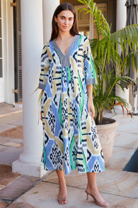 Pluto Dress Parker Ikat Brown