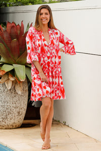 Lobster Dress Ford Ikat Pink Orange