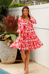 Lobster Dress Ford Ikat Pink Orange