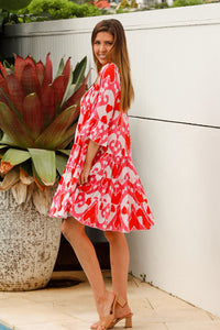 Lobster Dress Ford Ikat Pink Orange