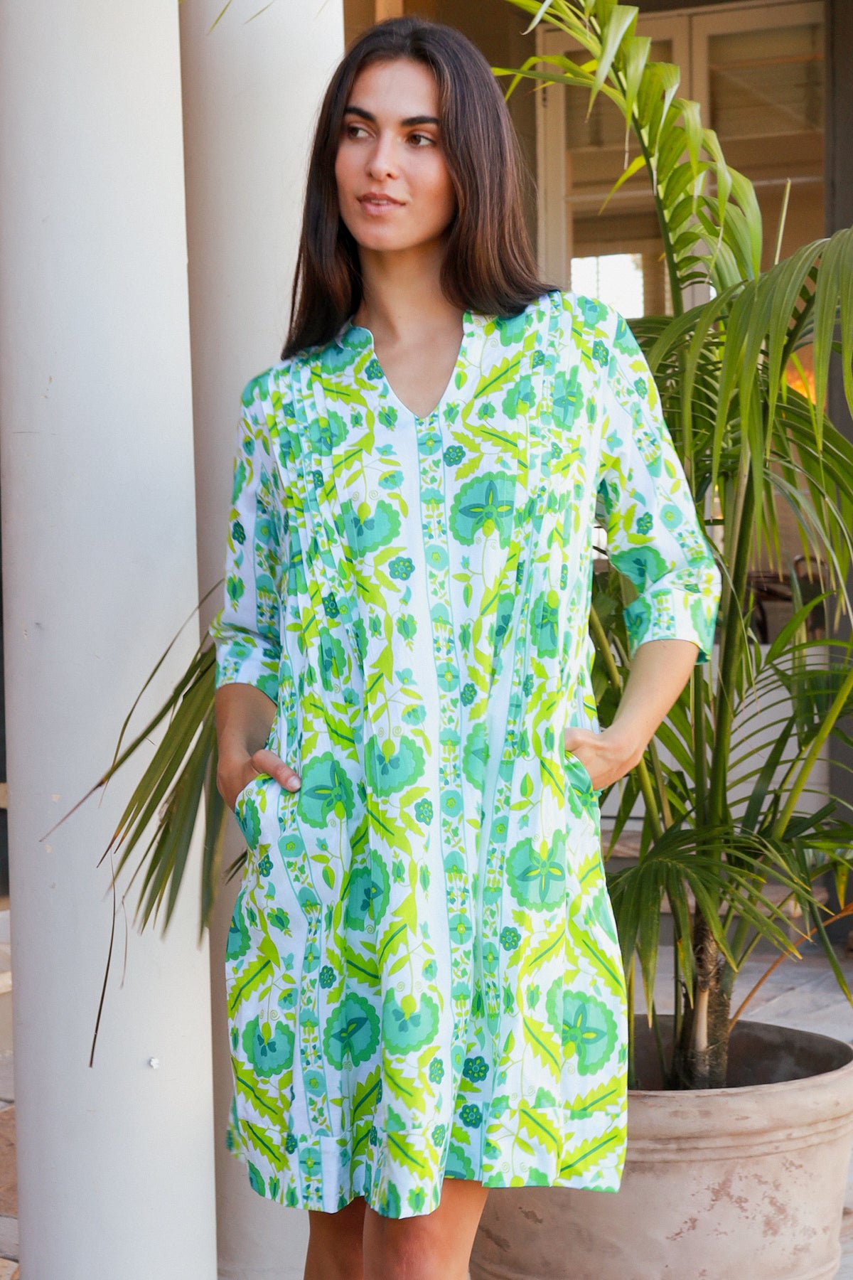 Huckley Dress Maruka Lime
