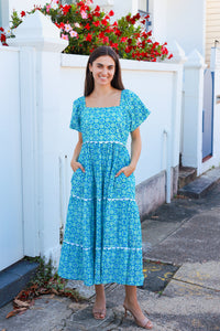 Colleton Dress Roadrunner Blue Green