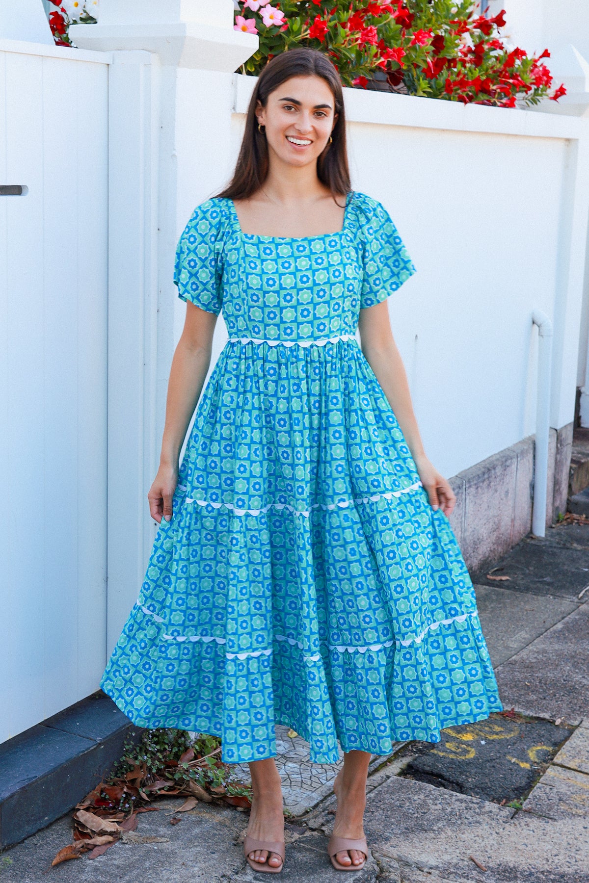 Colleton Dress Roadrunner Blue Green