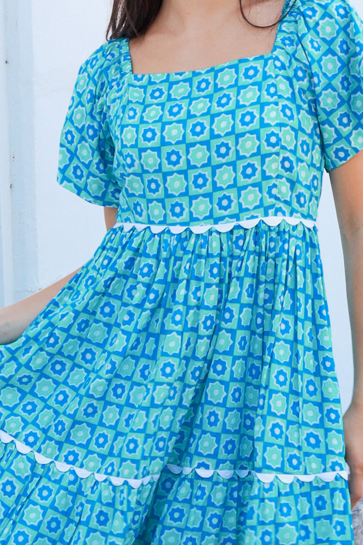 Colleton Dress Roadrunner Blue Green
