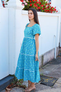 Colleton Dress Roadrunner Blue Green