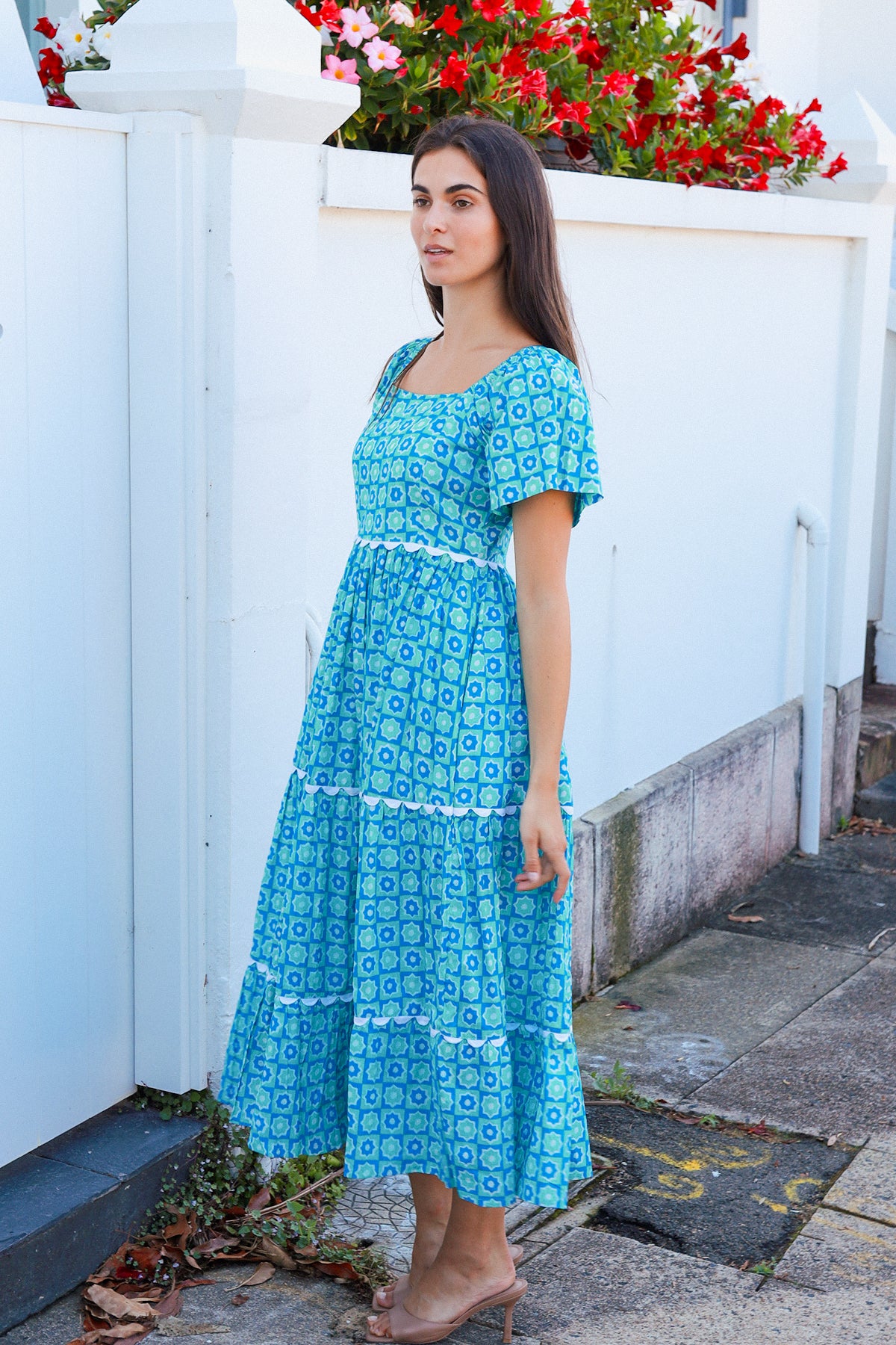 Colleton Dress Roadrunner Blue Green