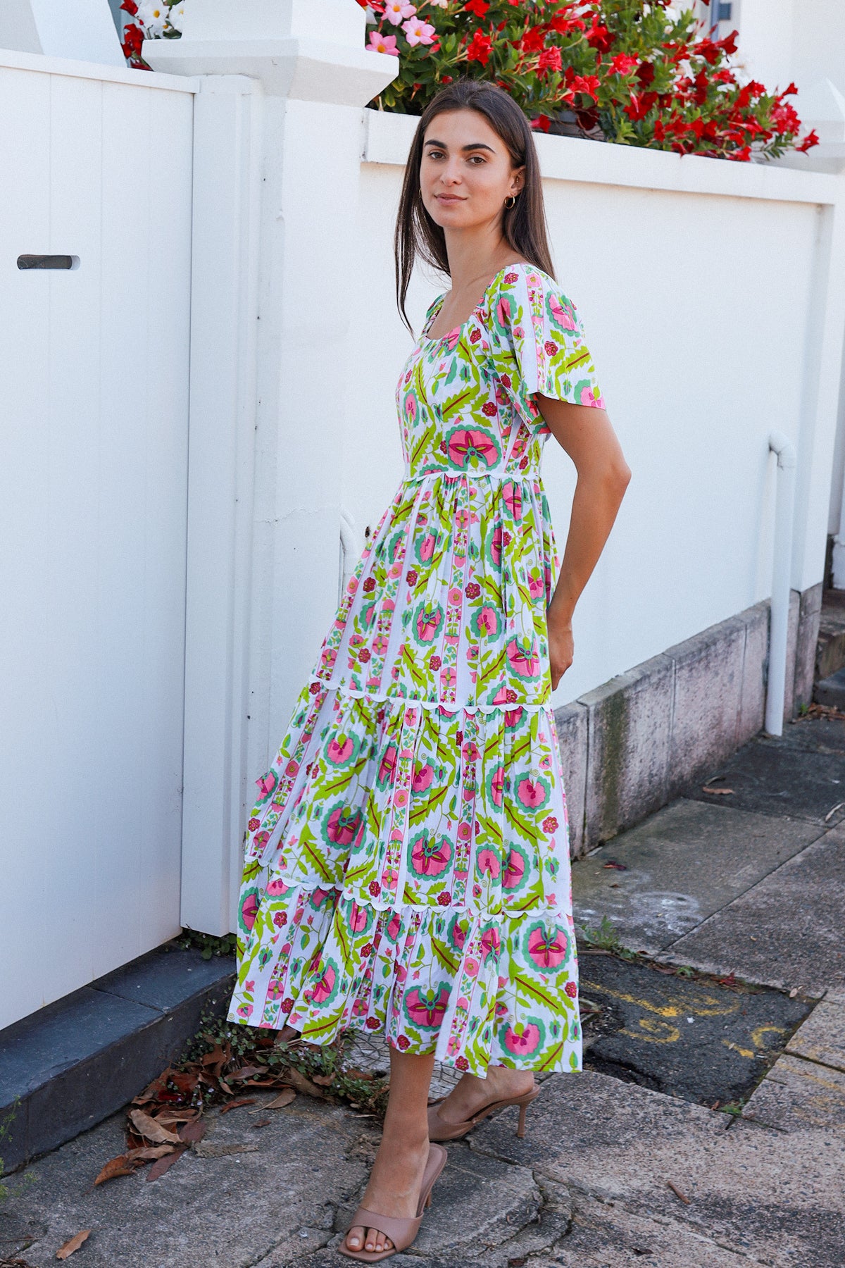Colleton Dress Maruka Pink Lime