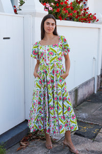 Colleton Dress Maruka Pink Lime