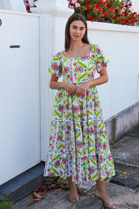 Colleton Dress Maruka Pink Lime