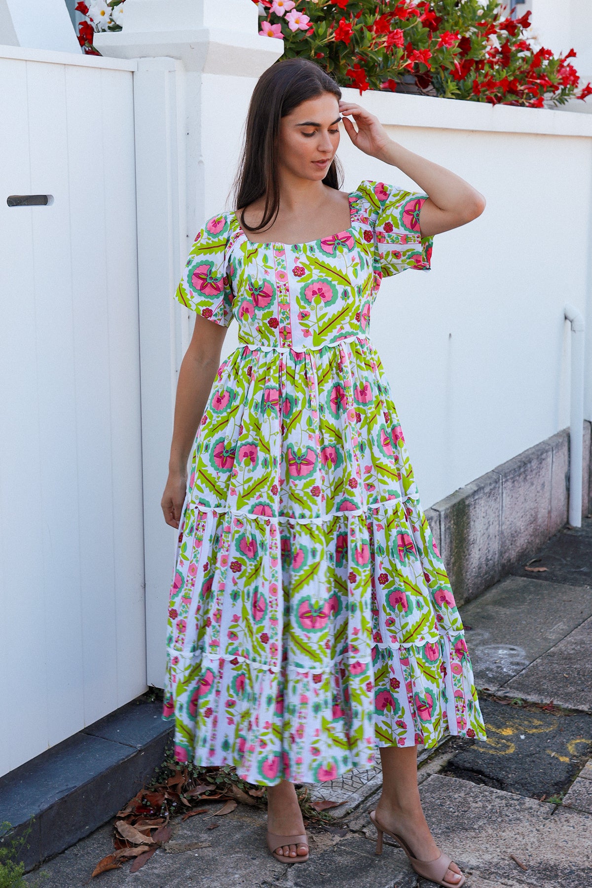 Colleton Dress Maruka Pink Lime
