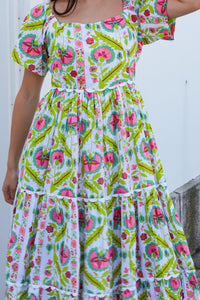 Colleton Dress Maruka Pink Lime