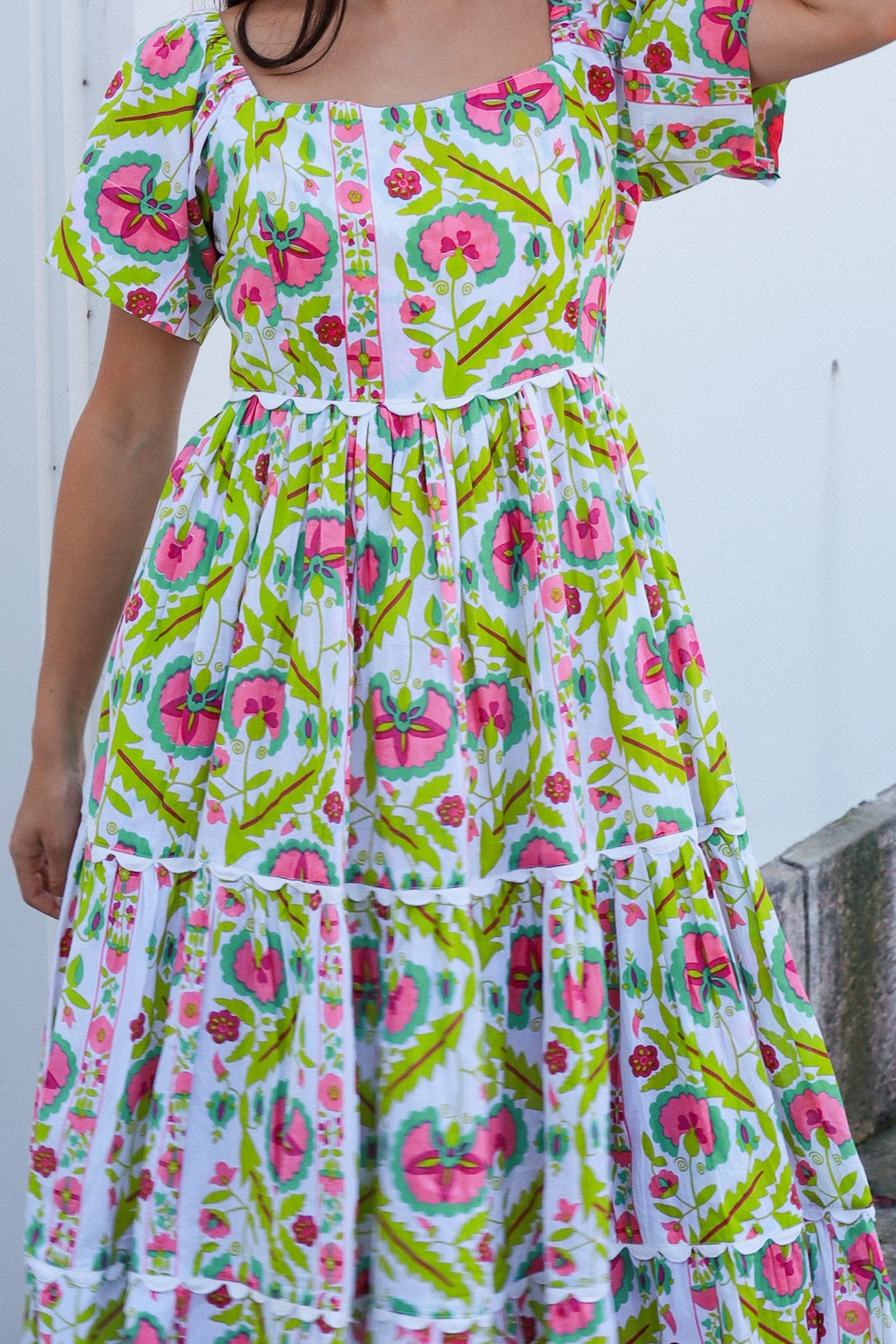 Colleton Dress Maruka Pink Lime