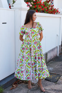 Colleton Dress Maruka Pink Lime
