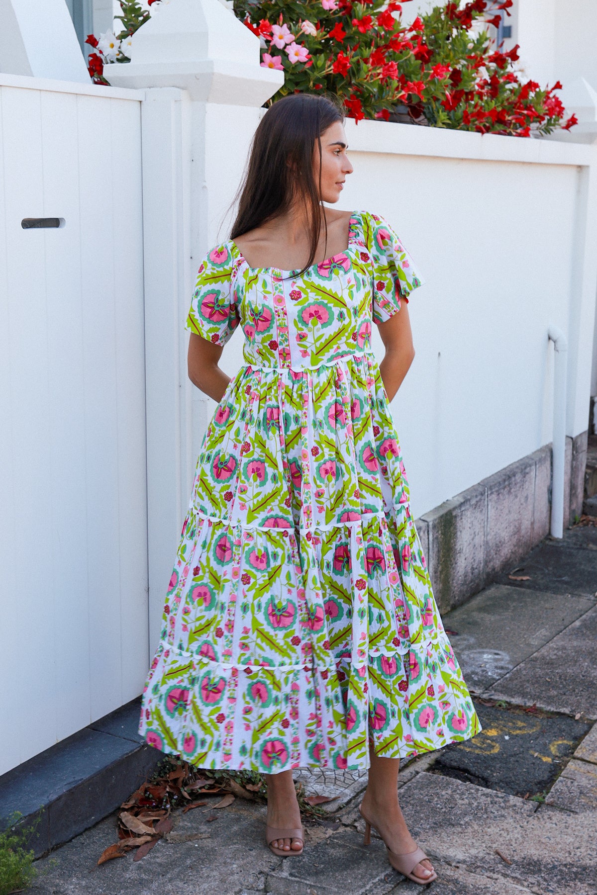Colleton Dress Maruka Pink Lime