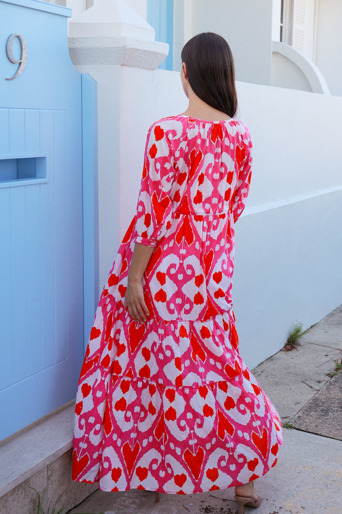 Enerson Dress Ford Ikat Pink Orange