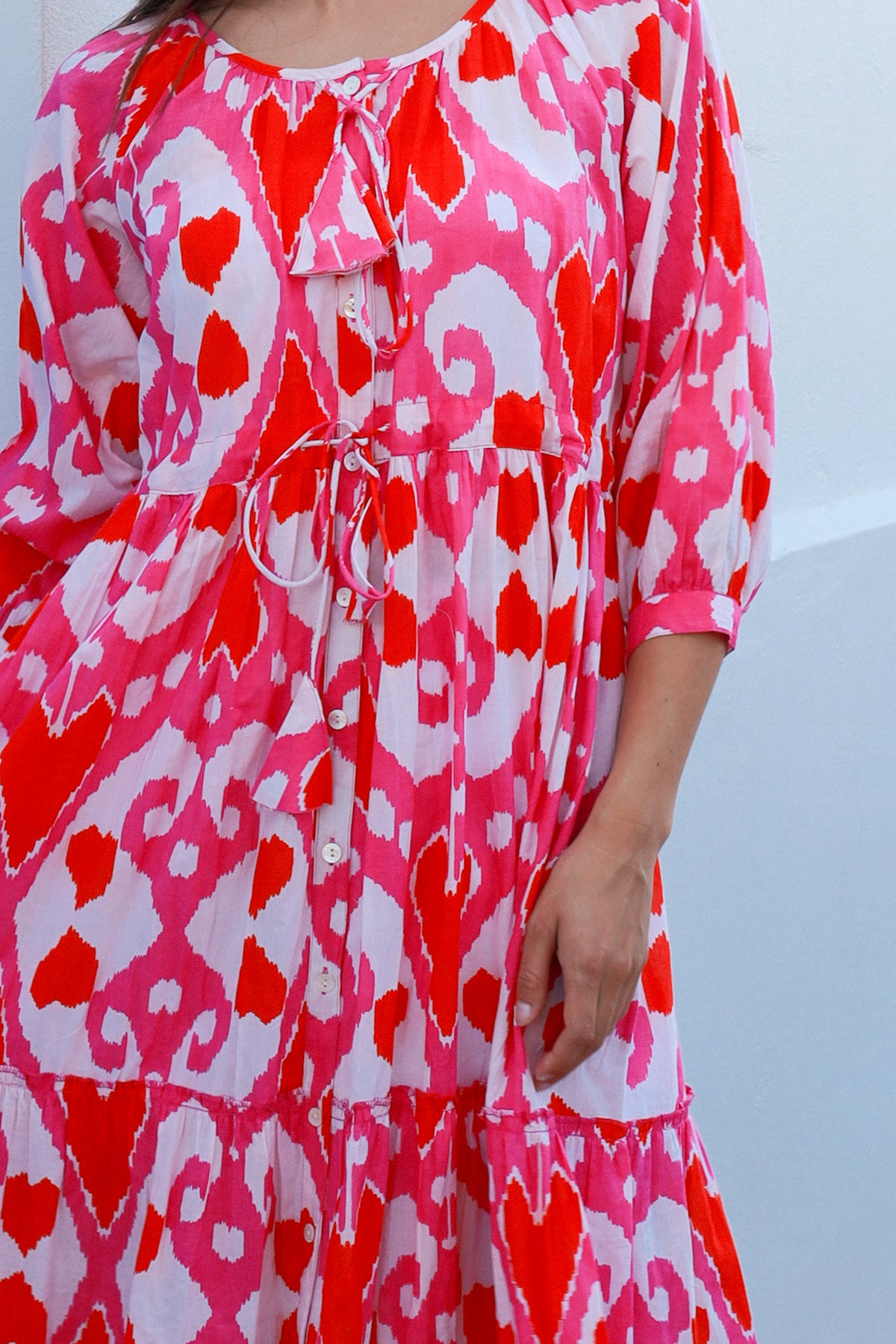 Enerson Dress Ford Ikat Pink Orange