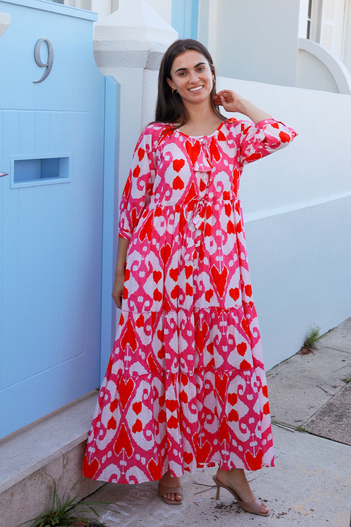 Enerson Dress Ford Ikat Pink Orange