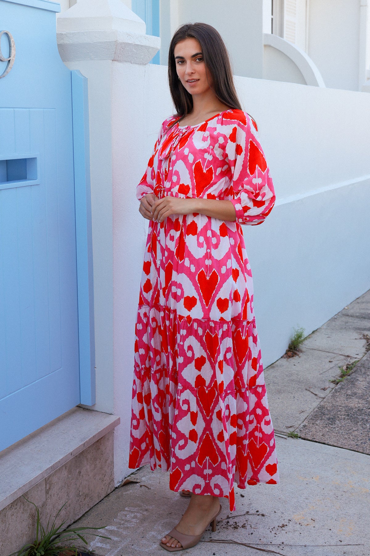 Enerson Dress Ford Ikat Pink Orange