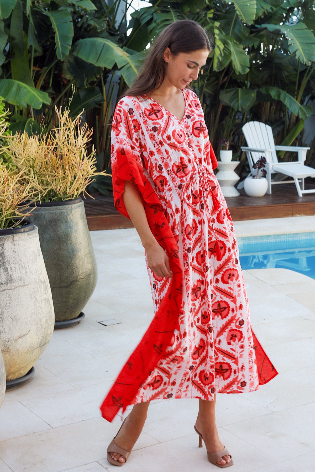 Nyla Kaftan Maruka Red