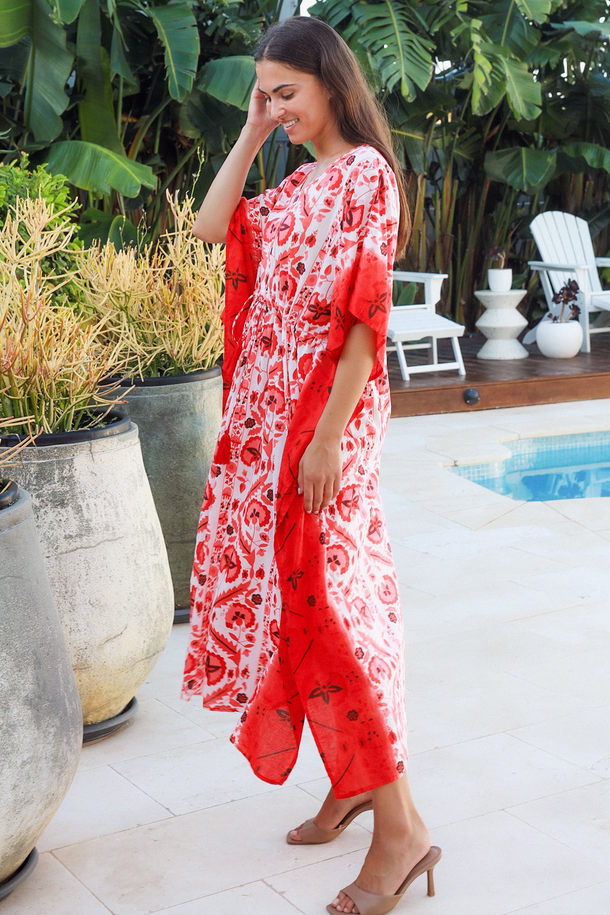 Nyla Kaftan Maruka Red