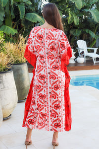 Nyla Kaftan Maruka Red