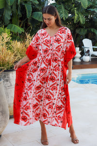 Nyla Kaftan Maruka Red