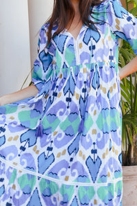 Mahale Dress Ford Ikat Mint Aqua