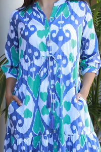 Tuscany Dress Ford Ikat Green