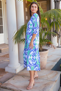 Tuscany Dress Ford Ikat Green