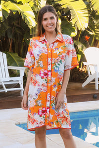 Nina Orange Mini Dress