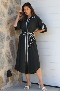 Alina Black Midi Dress-2