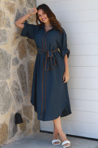 Alina Navy Midi Dress-2