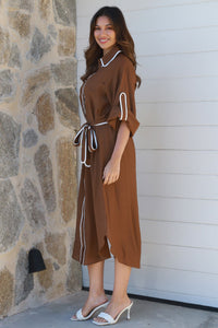 Alina Brown Midi Dress